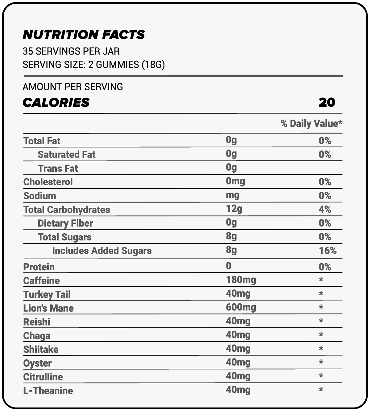 Pre-Workout Gummies - Mushroom+