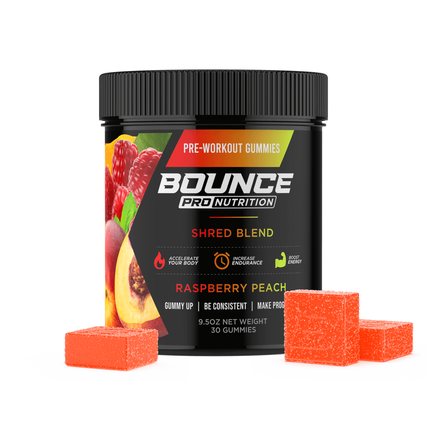 Pre-Workout Gummies - Raspberry Peach - Shred Blend