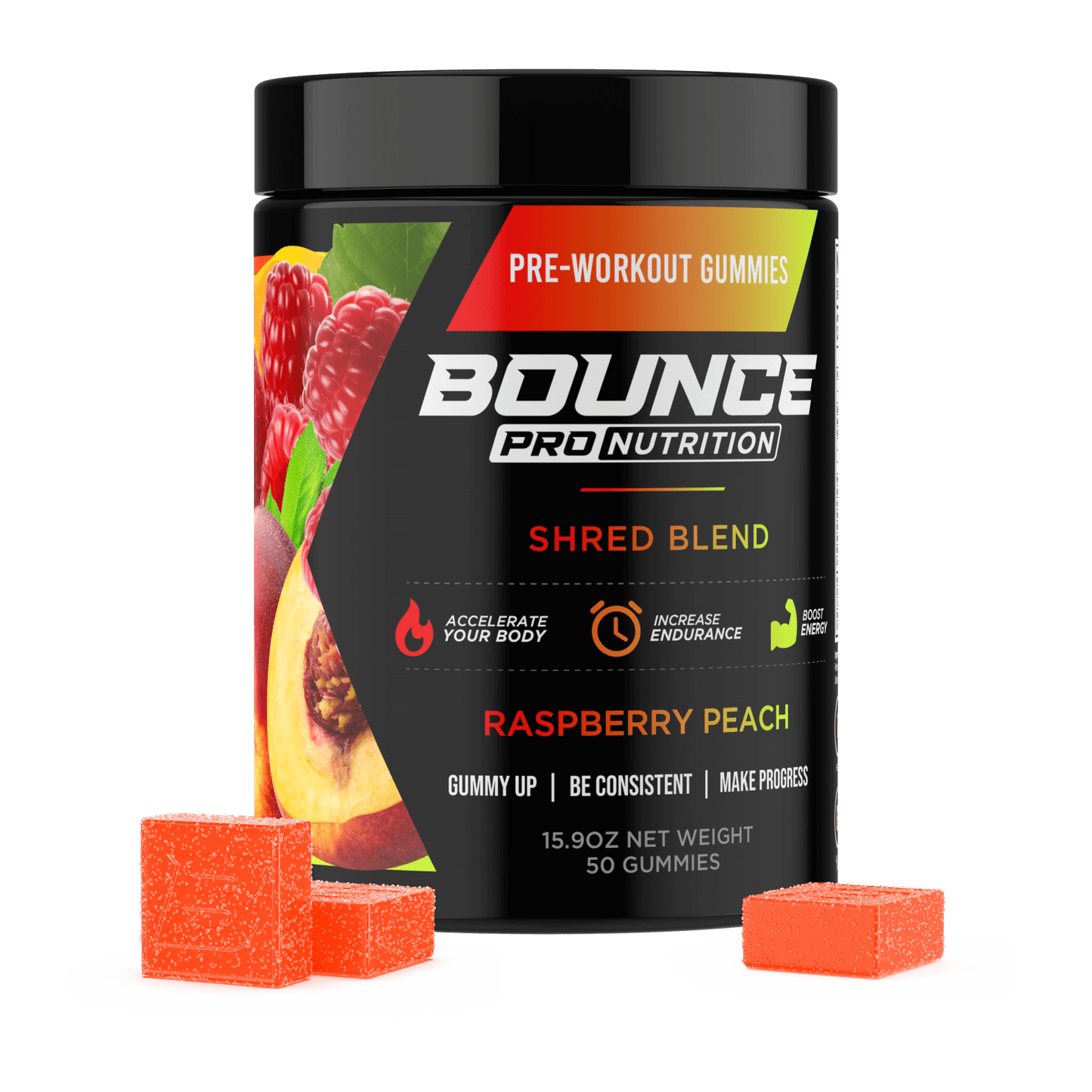 Pre-Workout Gummies - Raspberry Peach - Shred Blend