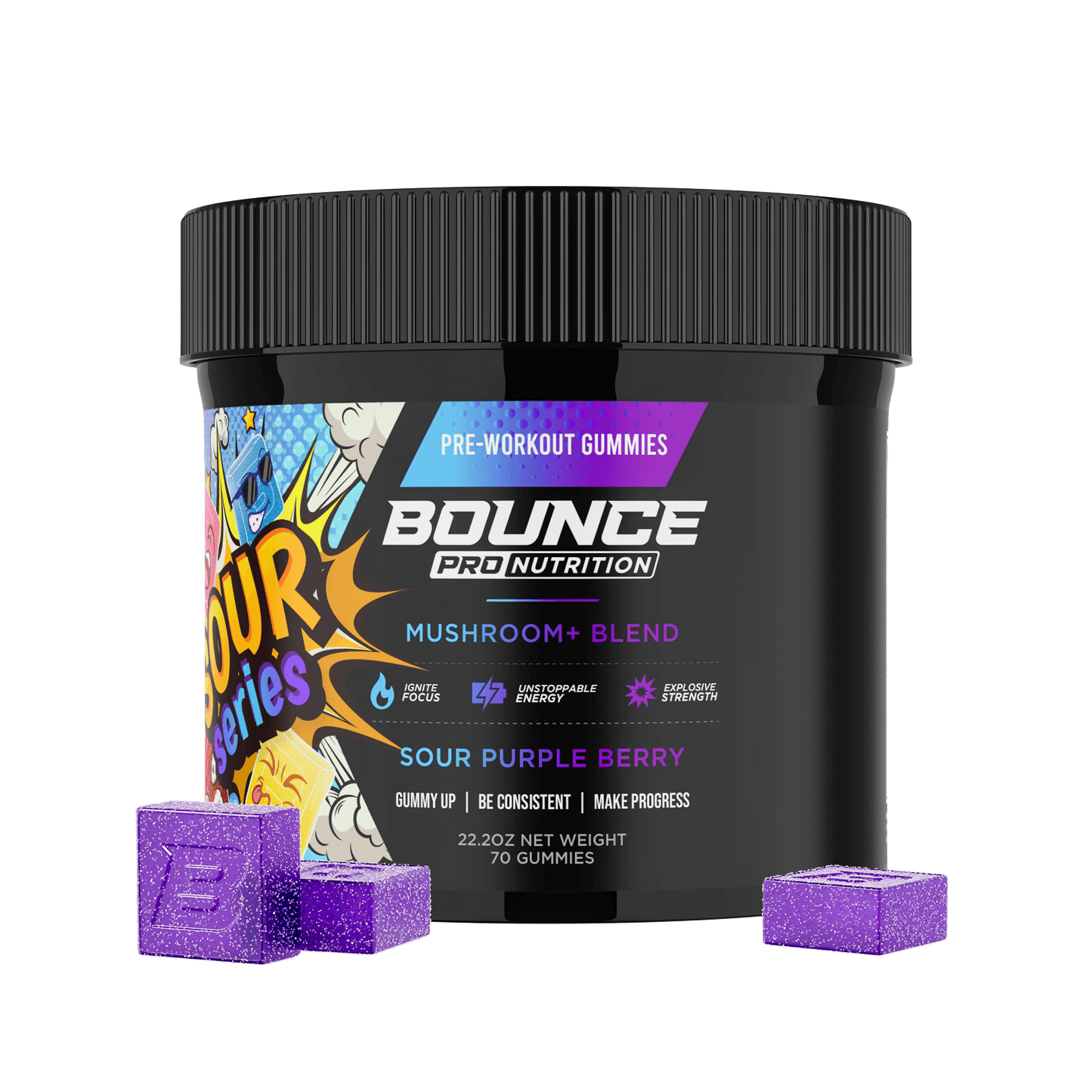 Pre-Workout Gummies Sour Series - Mushroom+