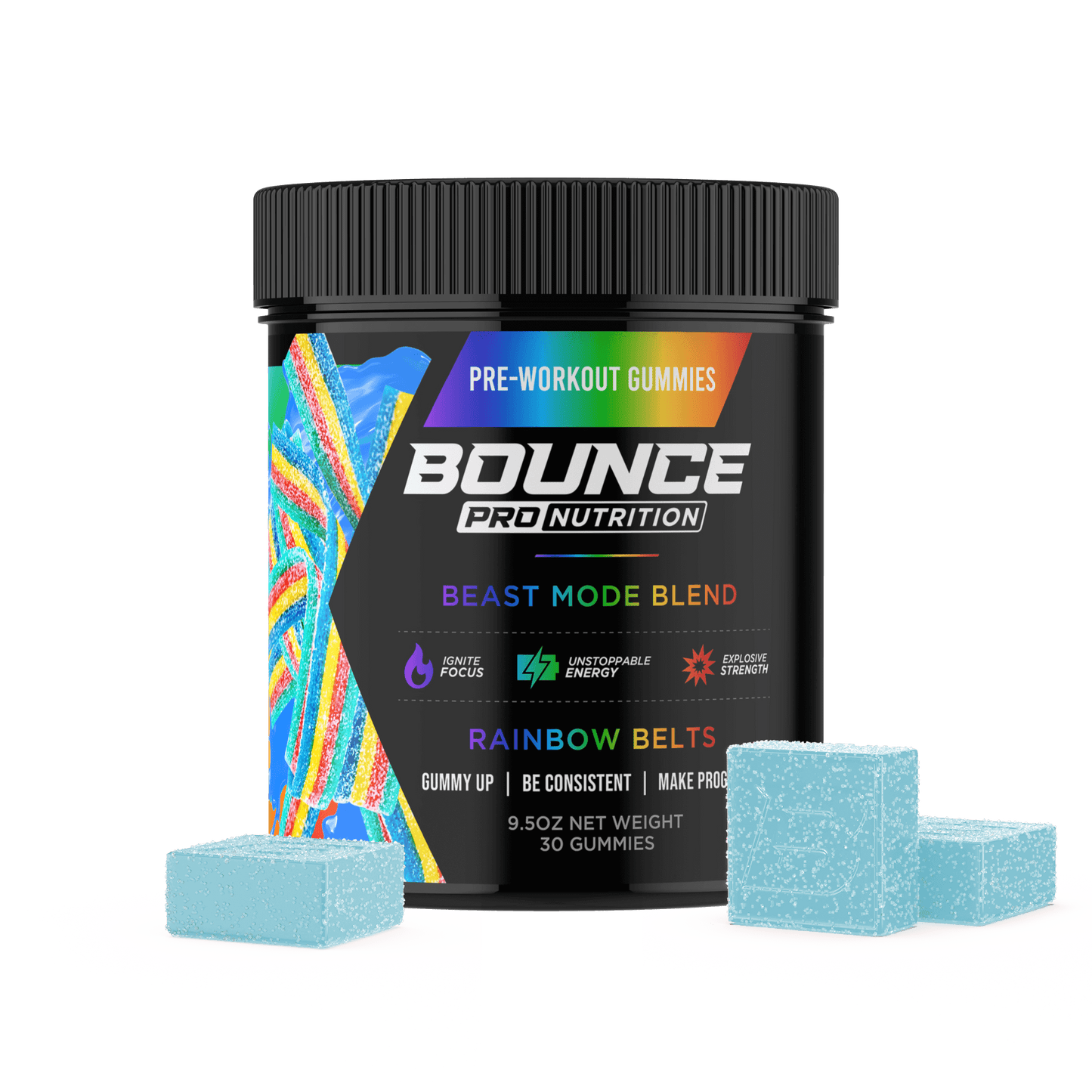 Pre-Workout Gummies - Beast Mode - Rainbow Belts V2