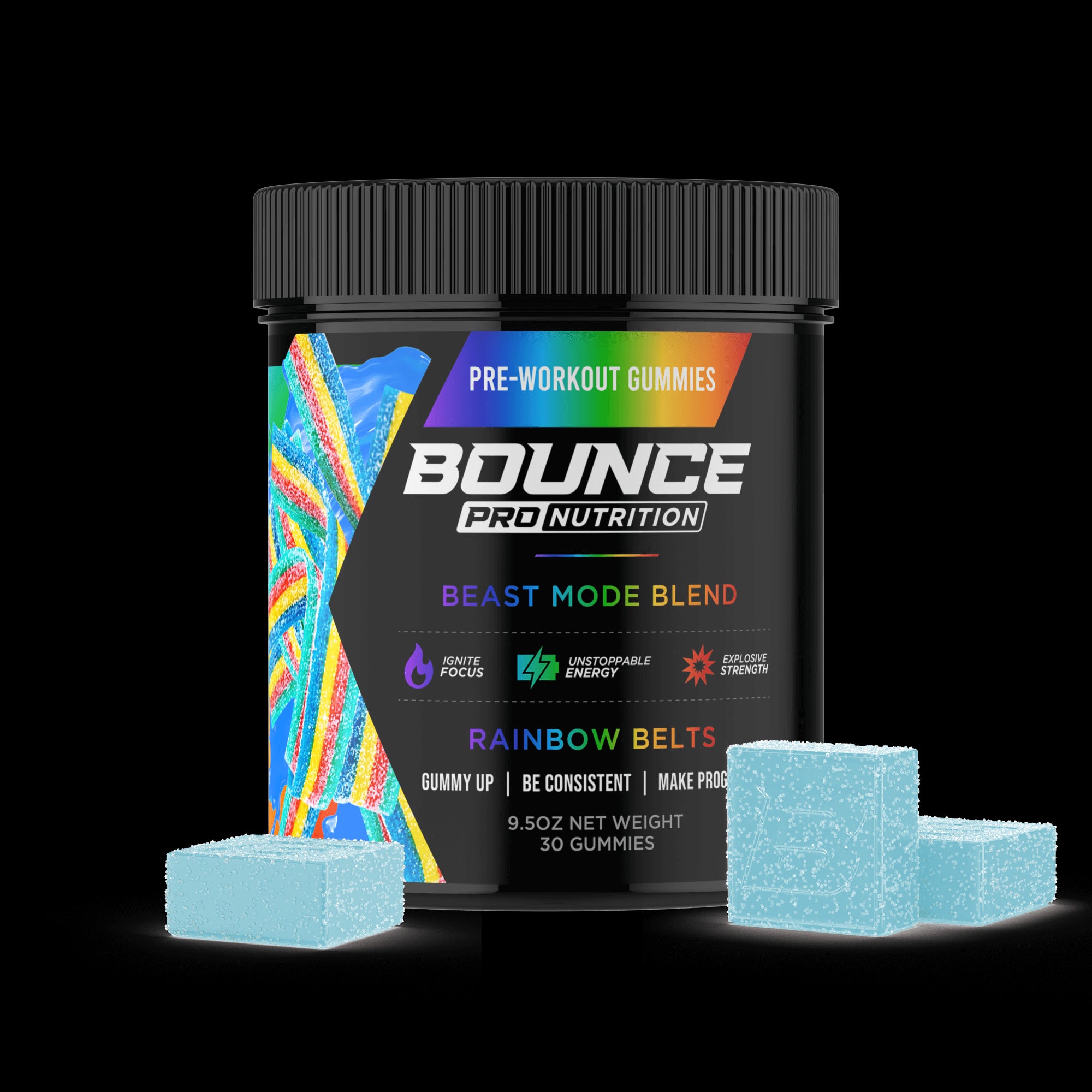 Pre-Workout Gummies - Beast Mode - Rainbow Belts V2