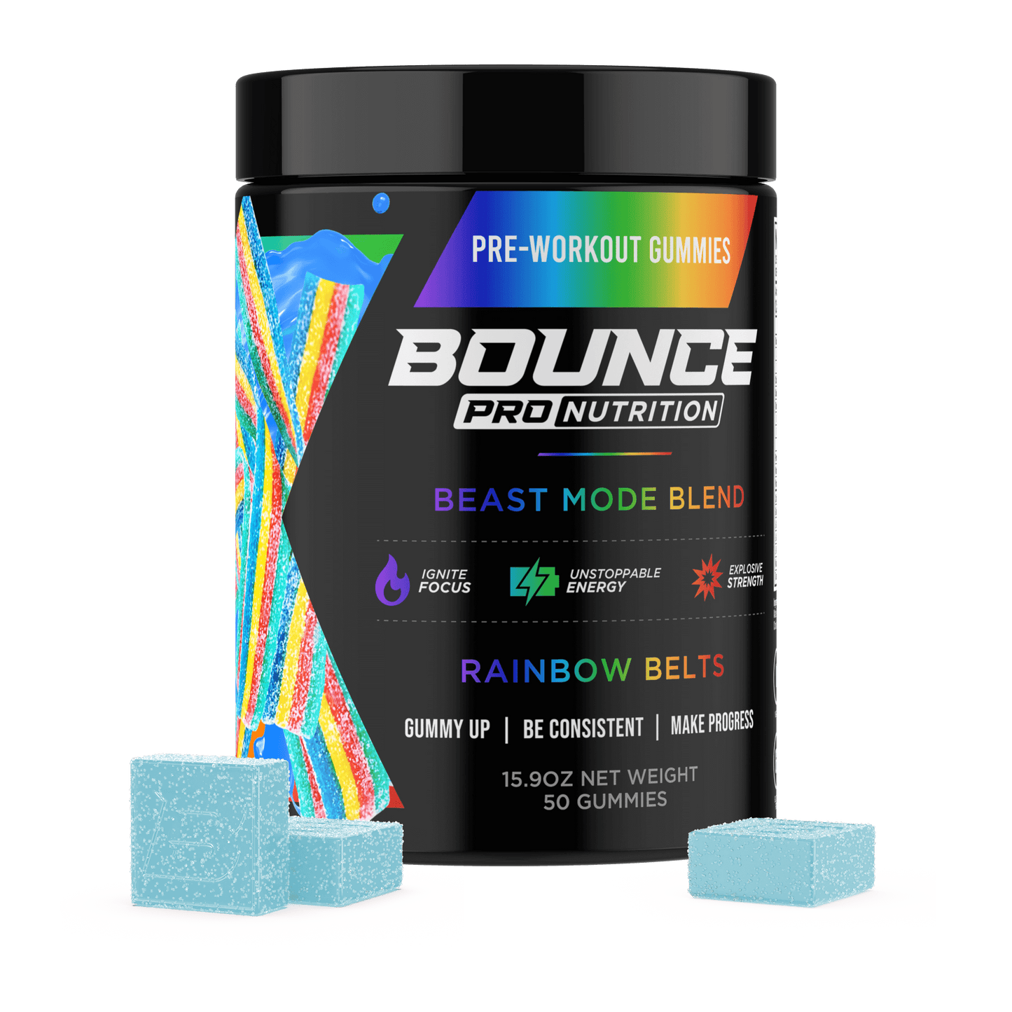 Pre-Workout Gummies - Beast Mode - Rainbow Belts V2