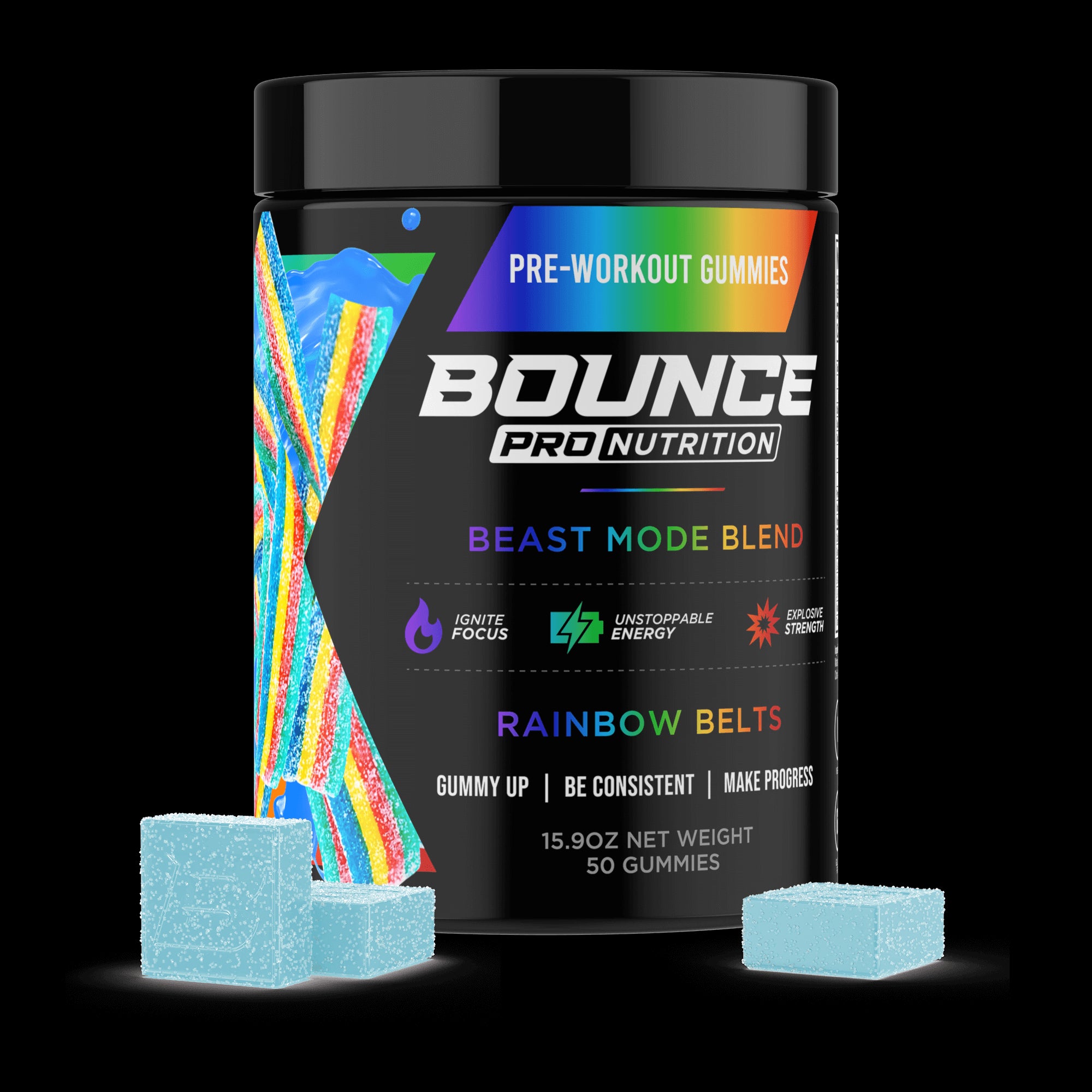 Pre-Workout Gummies - Beast Mode - Rainbow Belts - V2