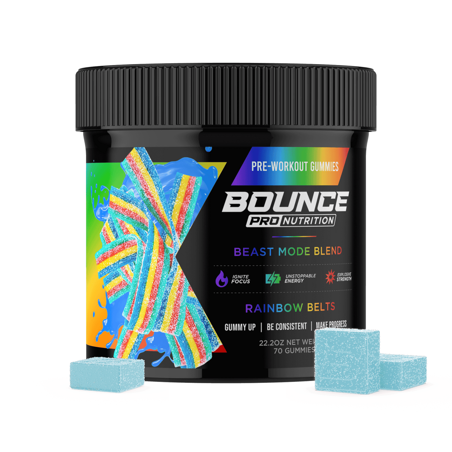 Pre-Workout Gummies - Beast Mode - Rainbow Belts V2