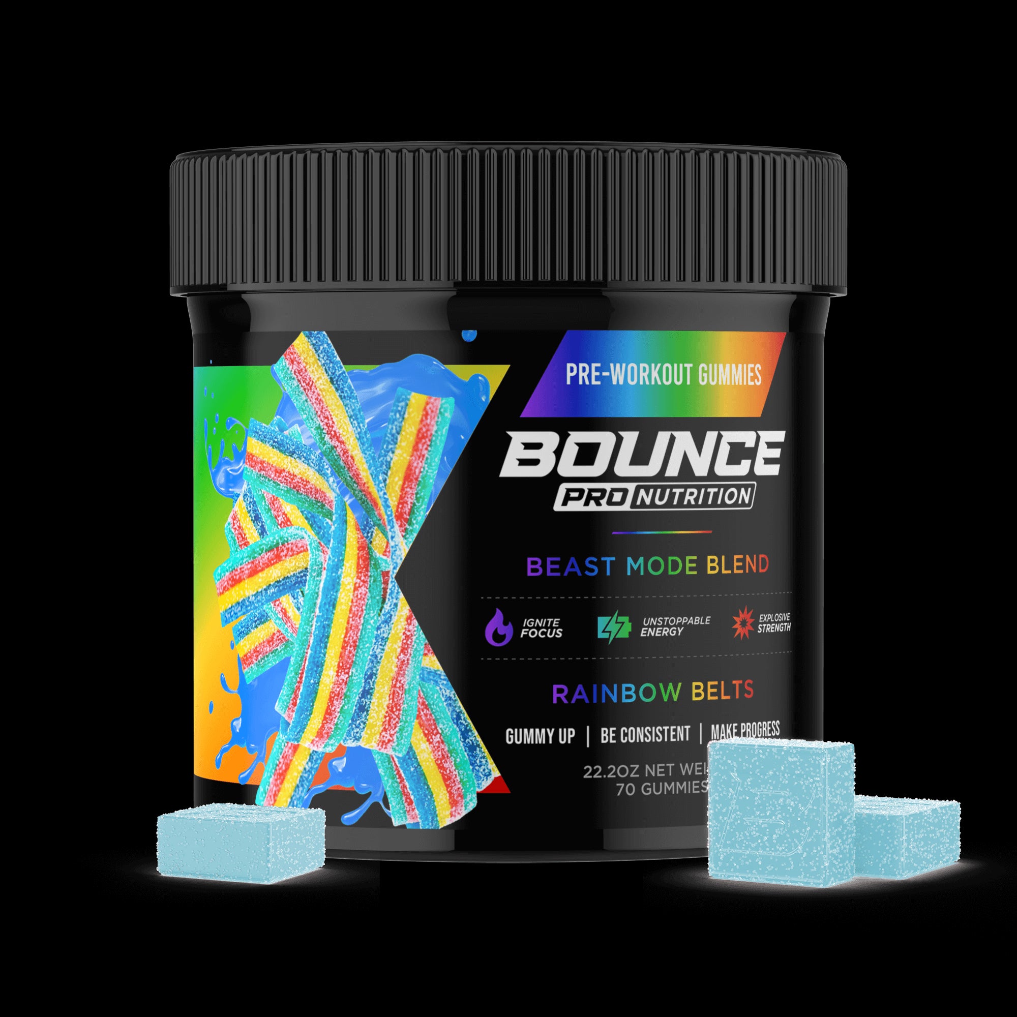 Pre-Workout Gummies - Beast Mode - Rainbow Belts V2