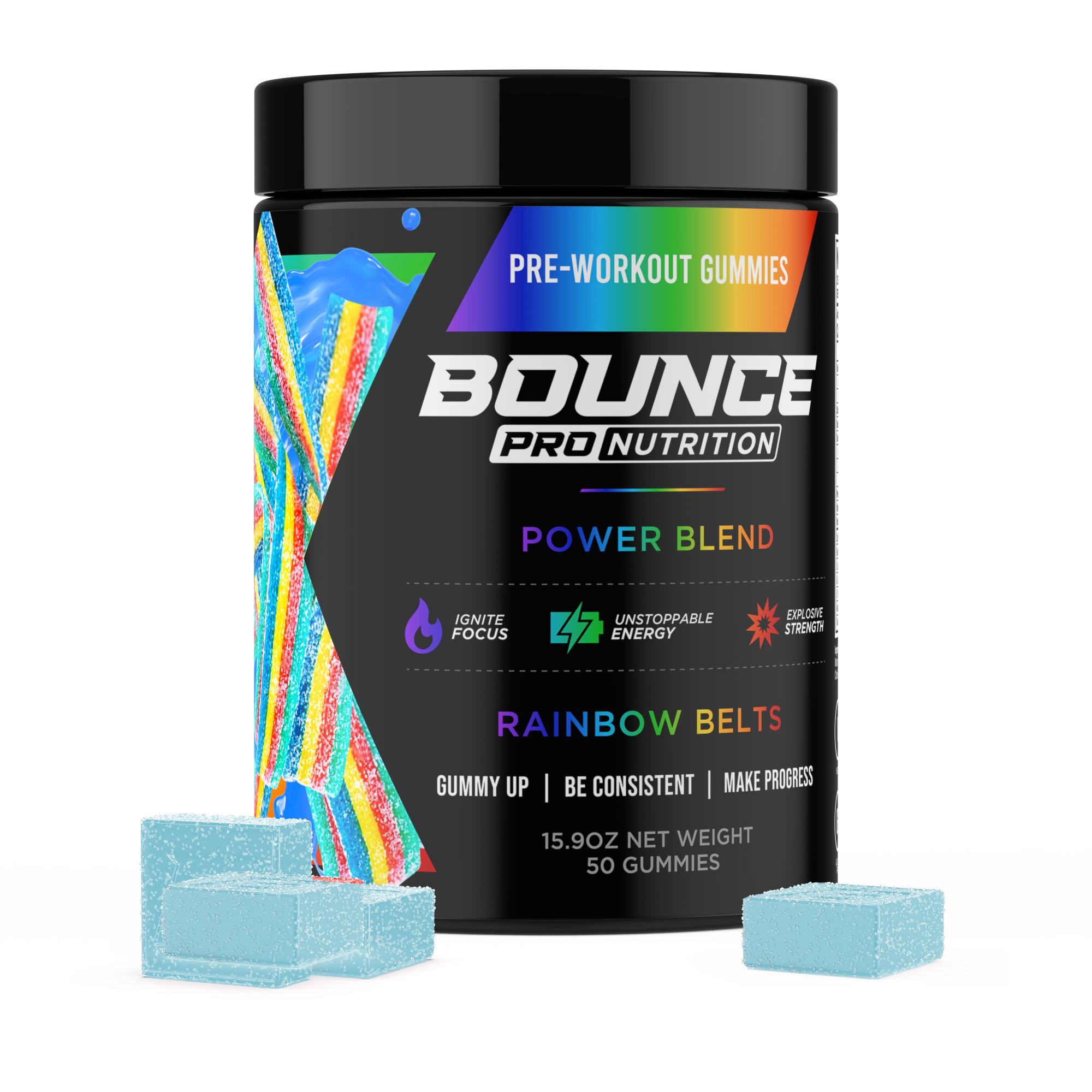 Pre-Workout Gummies - Power Blend - Rainbow Belts