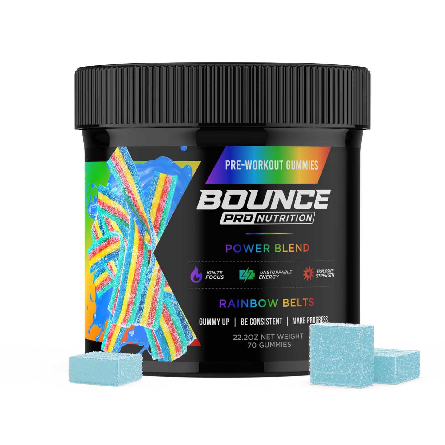 Pre-Workout Gummies - Power Blend - Rainbow Belts