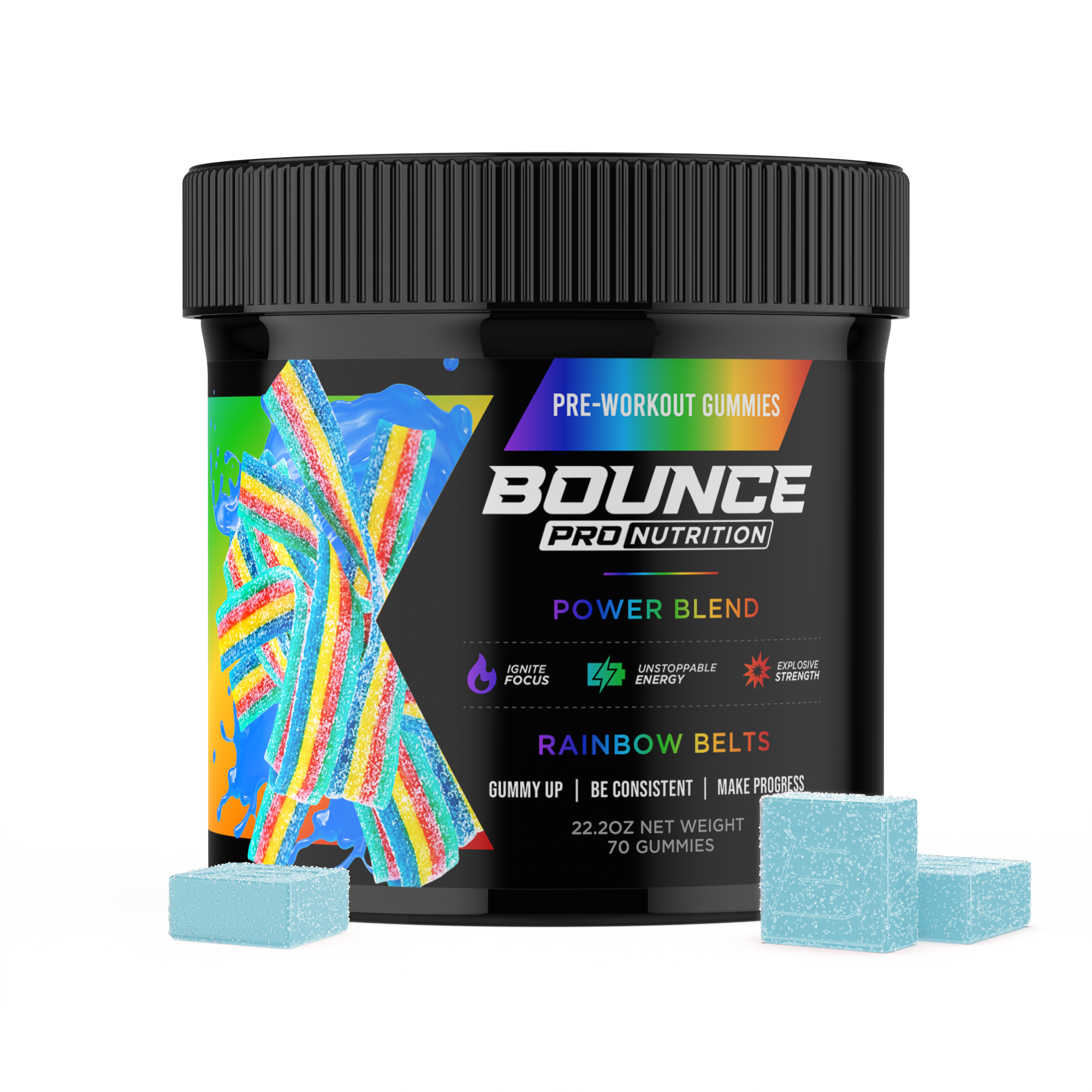 Pre-Workout Gummies - Power Blend - Rainbow Belts