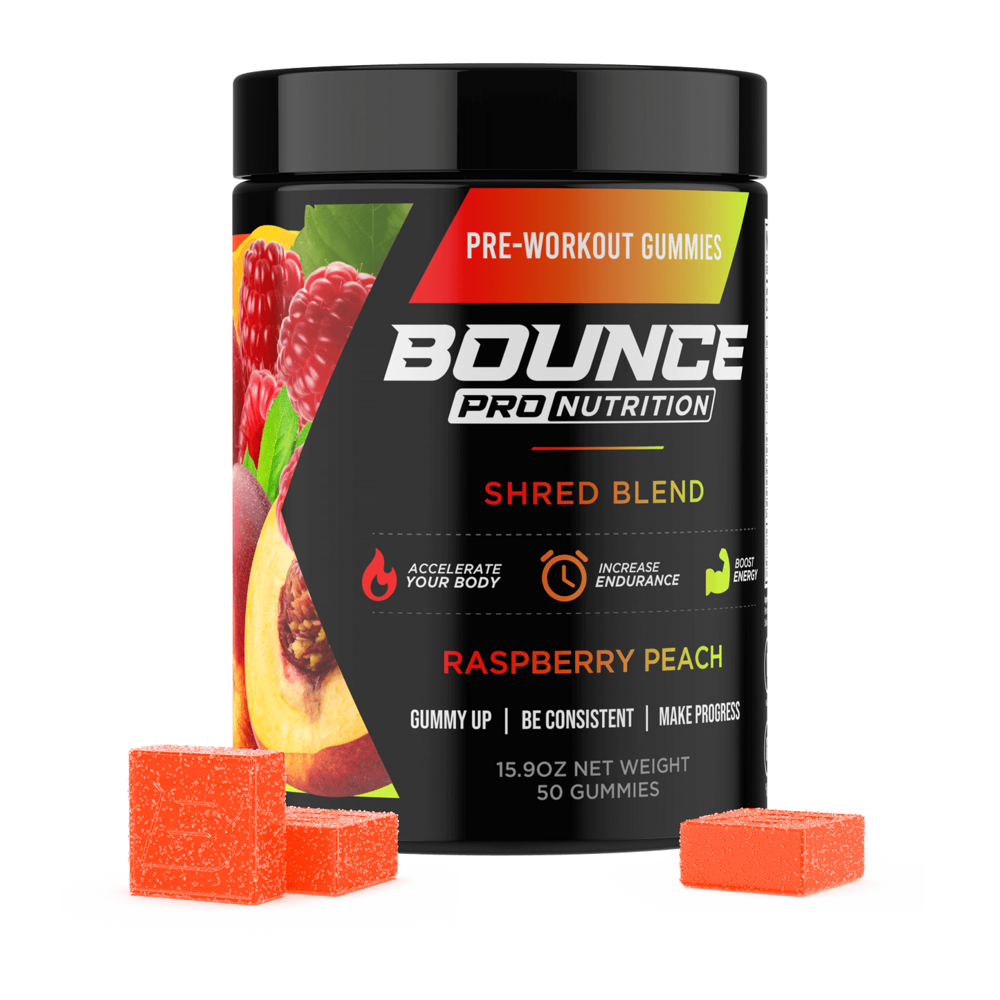 Pre-Workout Gummies - Raspberry Peach - Shred Blend - V2