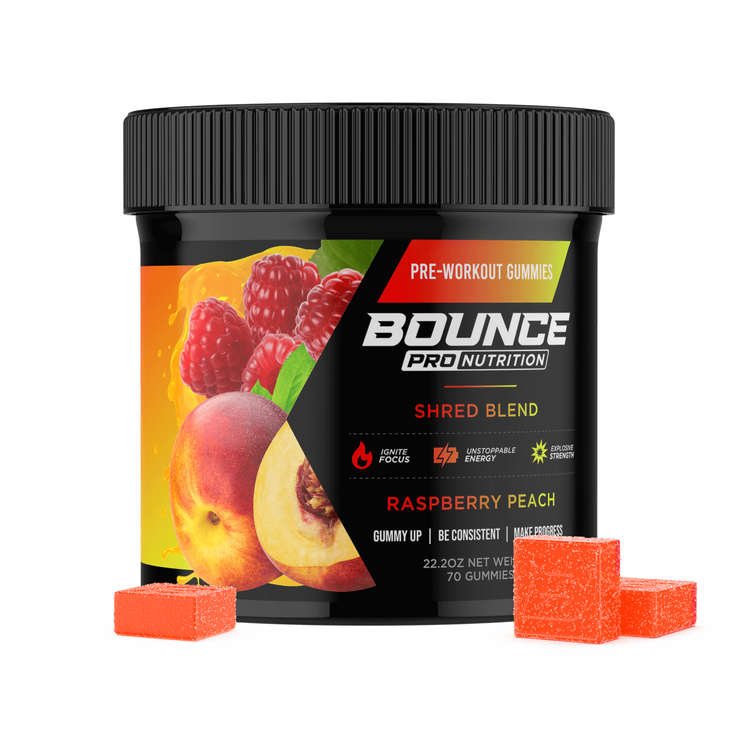 Pre-Workout Gummies - Raspberry Peach - Shred Blend V2