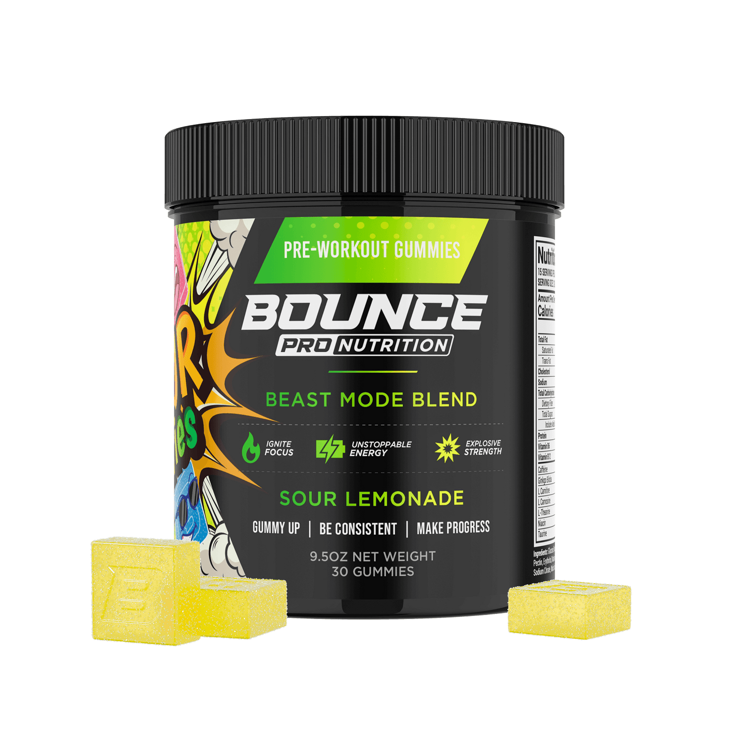 Pre-Workout Gummies  - Sour Series - Beast Mode
