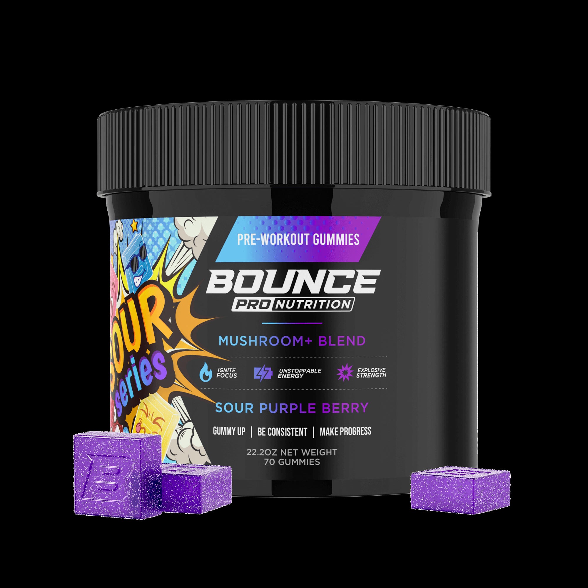 Pre-Workout Gummies Sour Series - Mushroom+